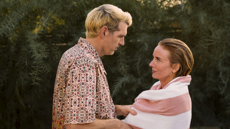 Timothy Simons as Sasha and Justine Lupe as Morgan in episode 306 of 'Nobody Wants This.'