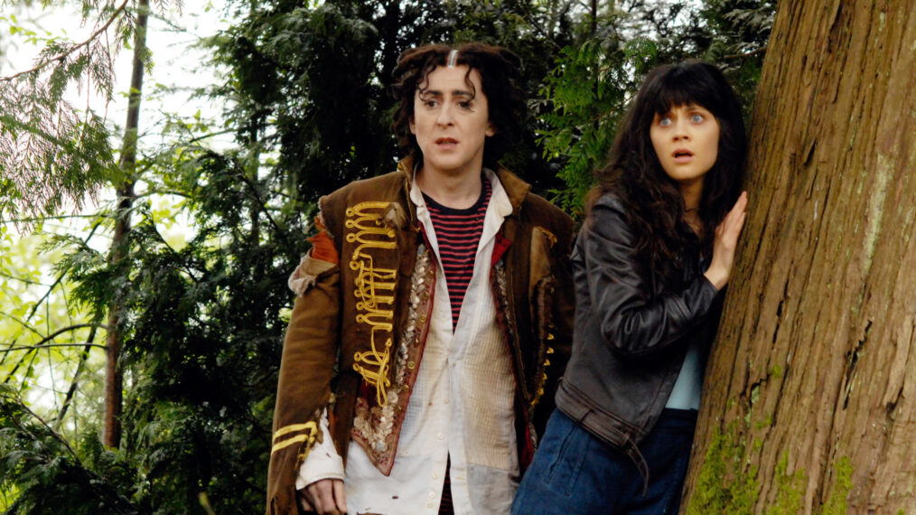 Alan Cumming as Glitch and Zooey Deschanel as DG in ‘Tin Man’