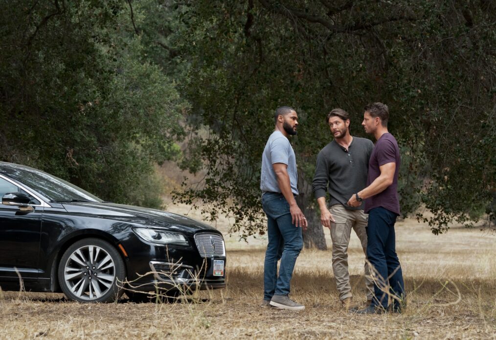 Jeff Pierre as Grant Valko, Jensen Ackles as Russell Shaw, and Justin Hartley as Colter Shaw — 'Tracker' Season 4 Episode 5 "Need to Know"