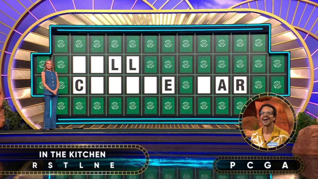 "Wheel of Fortune" contestant Brandon Bethel solving the bonus roudn puzzle on October 2, 2026