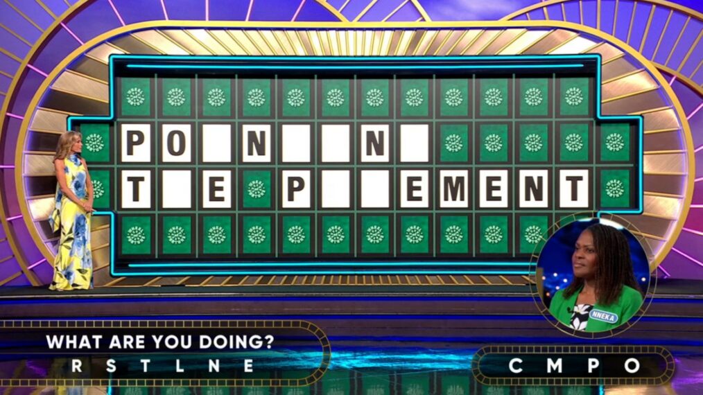 "Wheel of Fortune" contestant Nneka Walker solving the Bonus Round puzzle on October 9, 2026