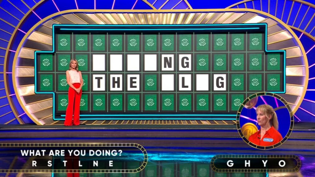"Wheel of Fortune" contestant Carolyn Munoz at the bonus round puzzle on October 23, 2026