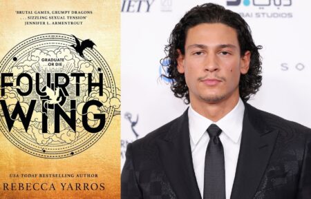 Emilio Sakraya and 'Fourth Wing' book cover