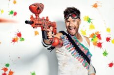 Joel McHale with paint gun in Community
