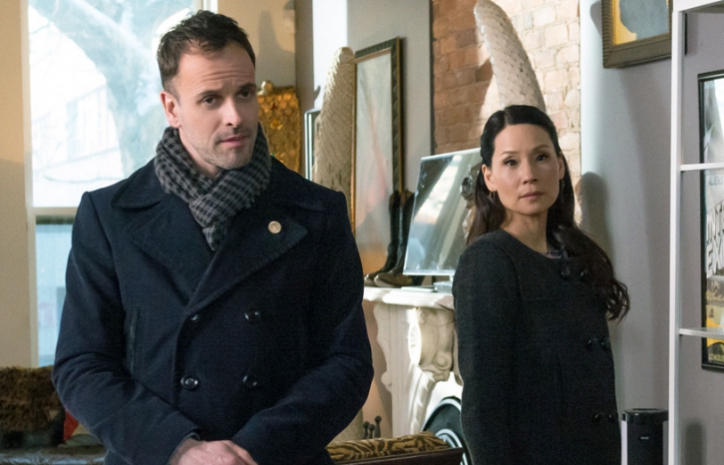 Jonny Lee Miller and Lucy Liu in Elementary