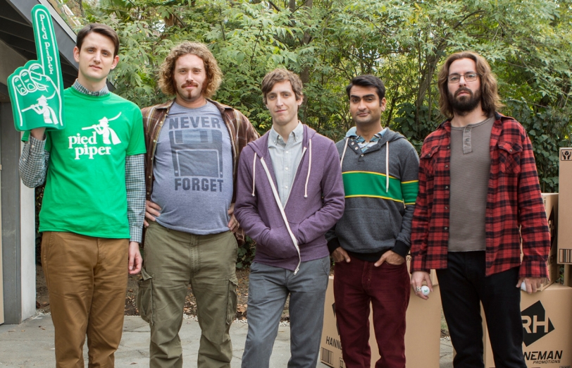 Zach Woods, T.J. Miller, Thomas Middleditch, Kumail Nanjiani and Martin Starr in Silicon Valley