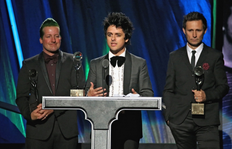 Green Day at the 2015 Rock and Roll Hall of Fame Induction Ceremony