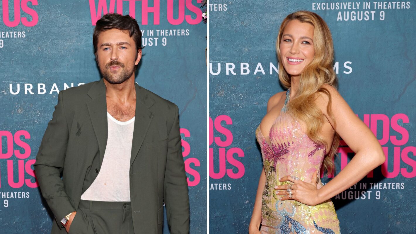 Brandon Sklenar and Blake Lively at the 'It Ends With Us' premiere