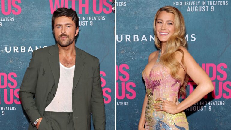 Brandon Sklenar and Blake Lively at the 'It Ends With Us' premiere